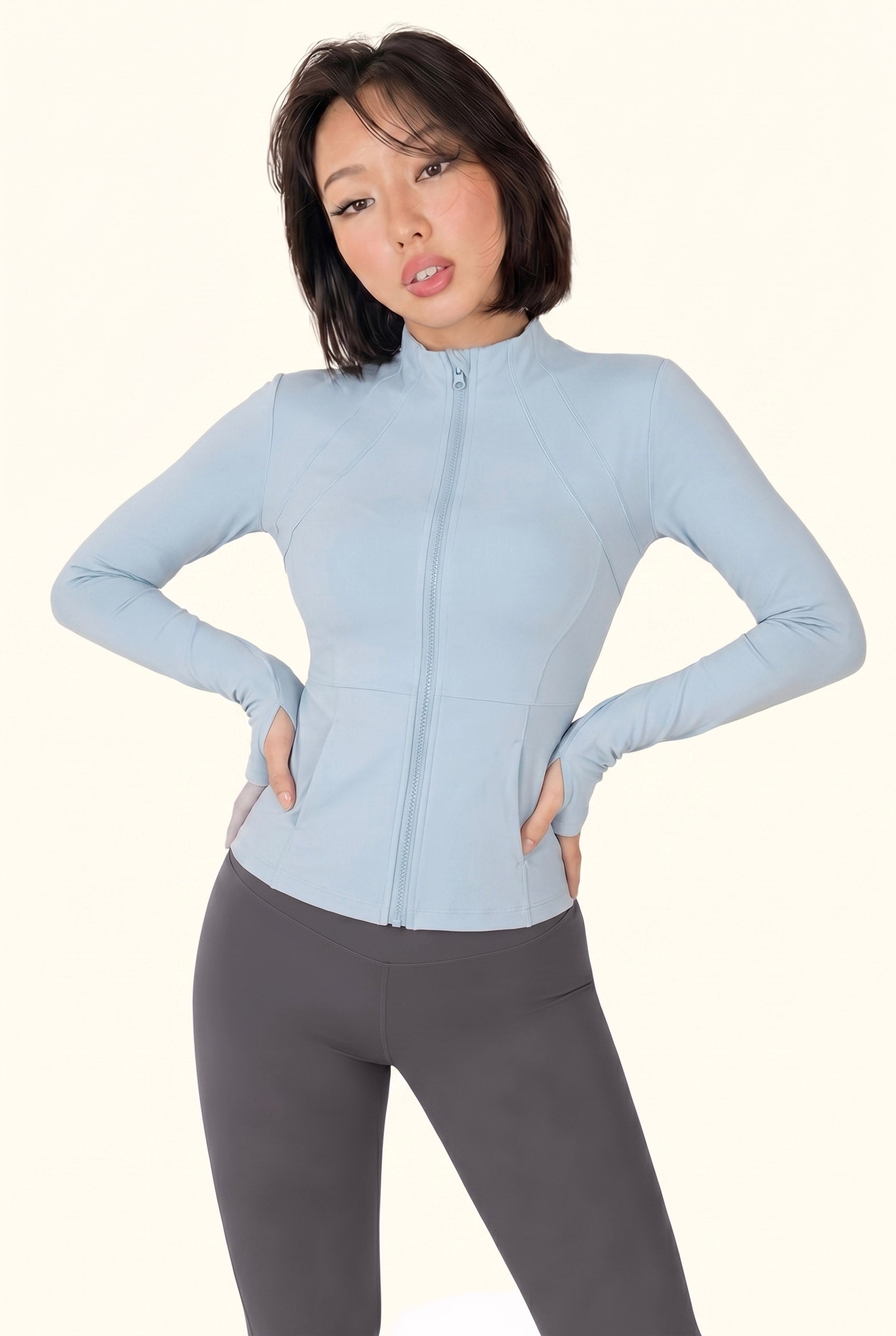 Sculpt Seam Zip Front Studio Jacket