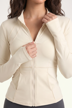 Sculpt Seam Zip Front Studio Jacket