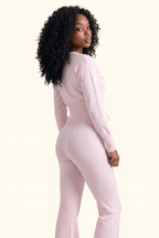 Knit Cropped Cardigan and Lounge Pants Matching Set