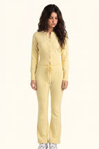 Knit Cropped Cardigan and Lounge Pants Matching Set
