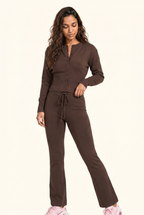 Knit Cropped Cardigan and Lounge Pants Matching Set