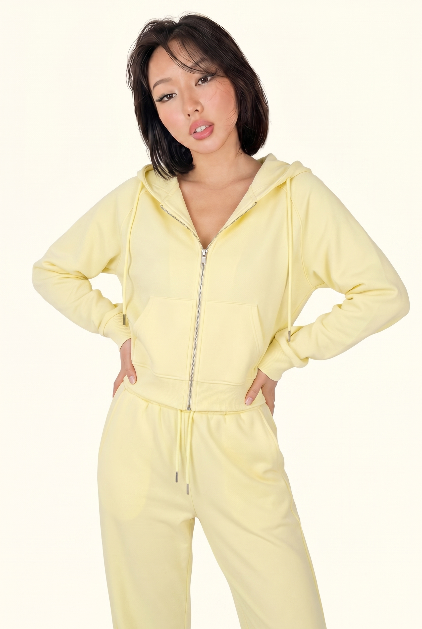 Motion Zip Hoodie and Wide Leg Pant Matching Set