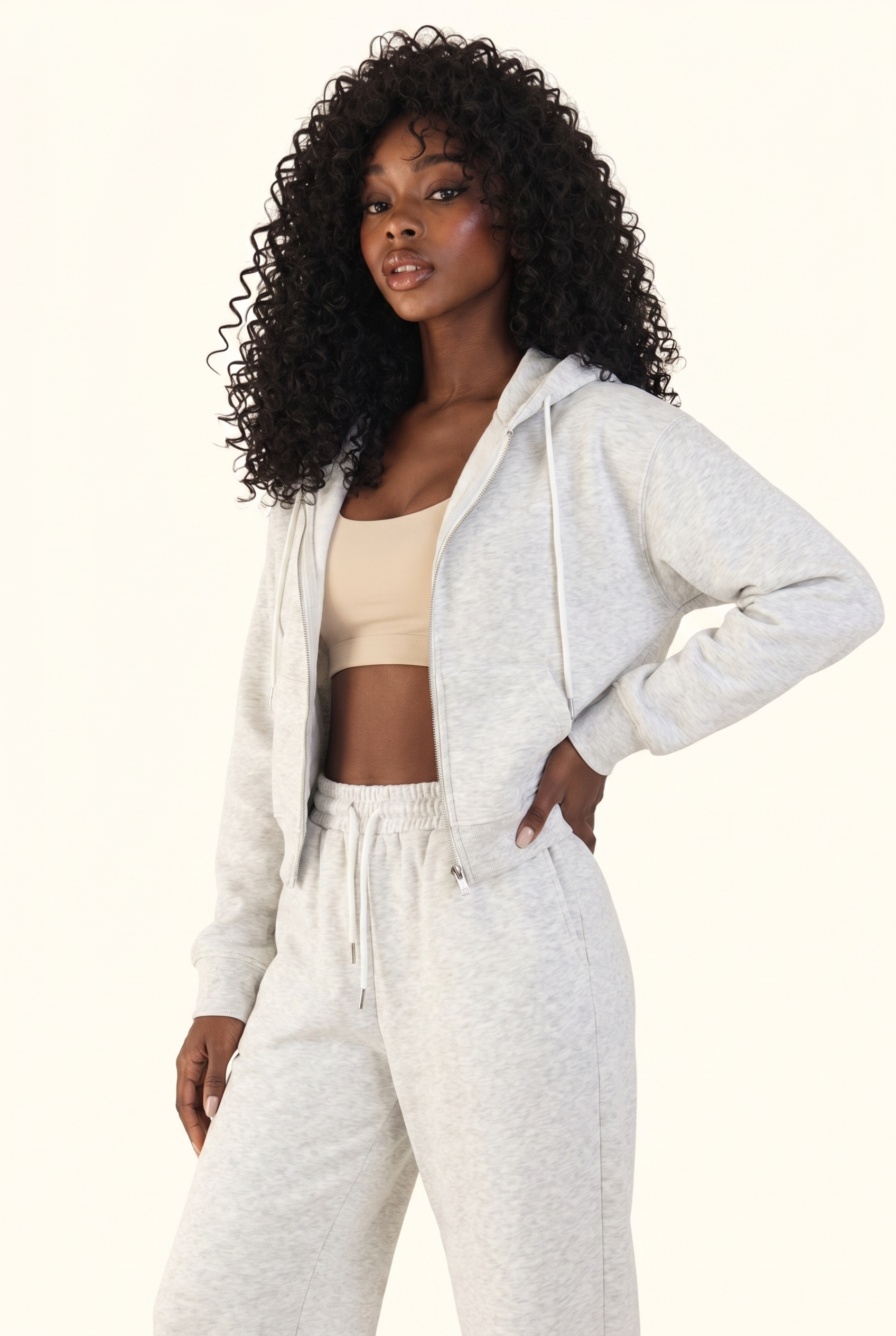 Motion Zip Hoodie and Wide Leg Pant Matching Set