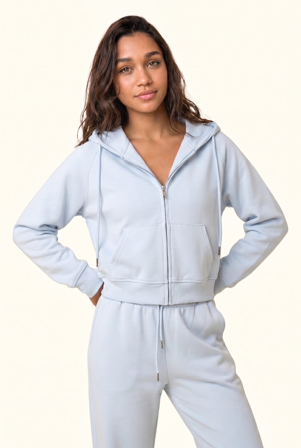 Motion Zip Hoodie and Wide Leg Pant Matching Set