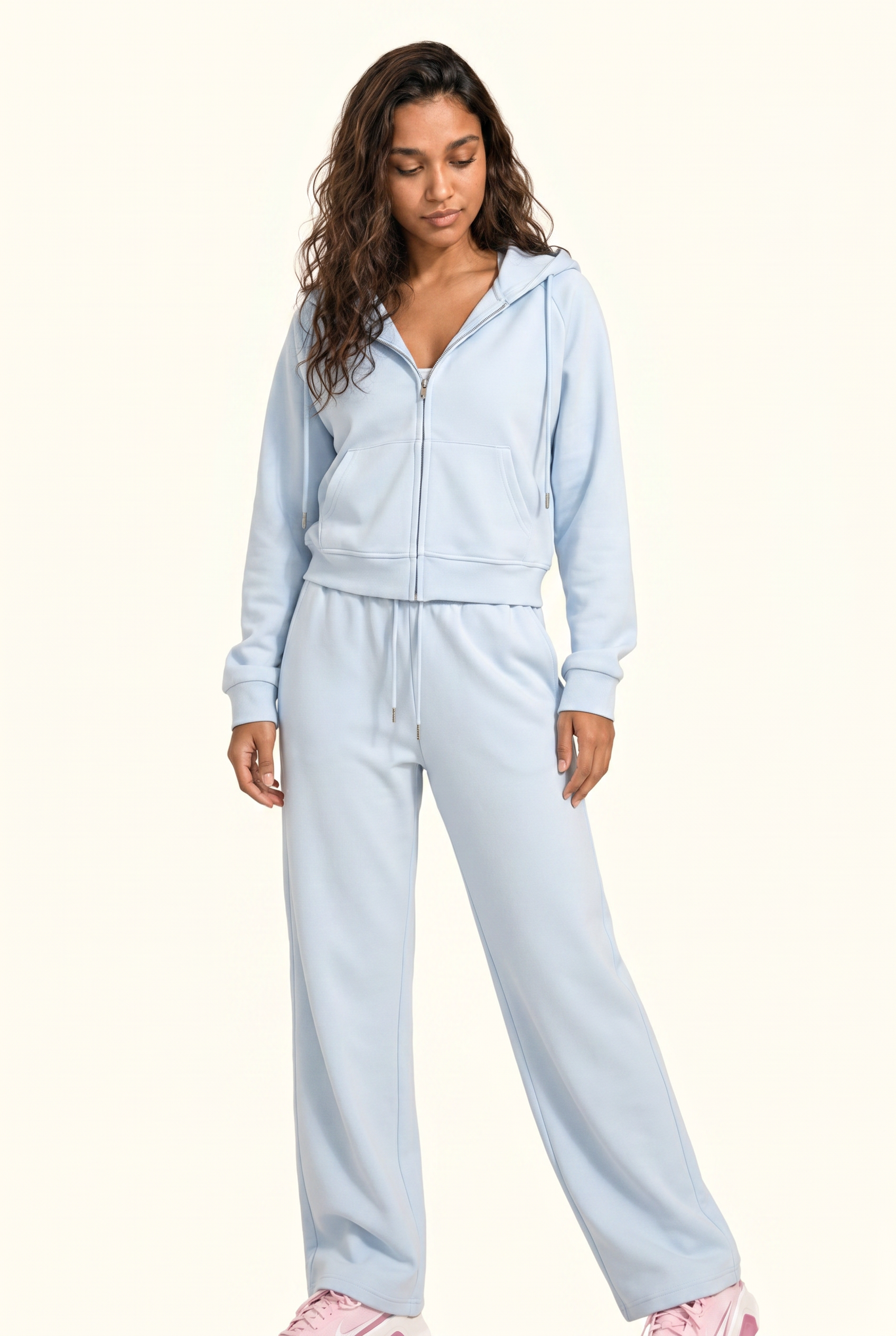 Motion Zip Hoodie and Wide Leg Pant Matching Set