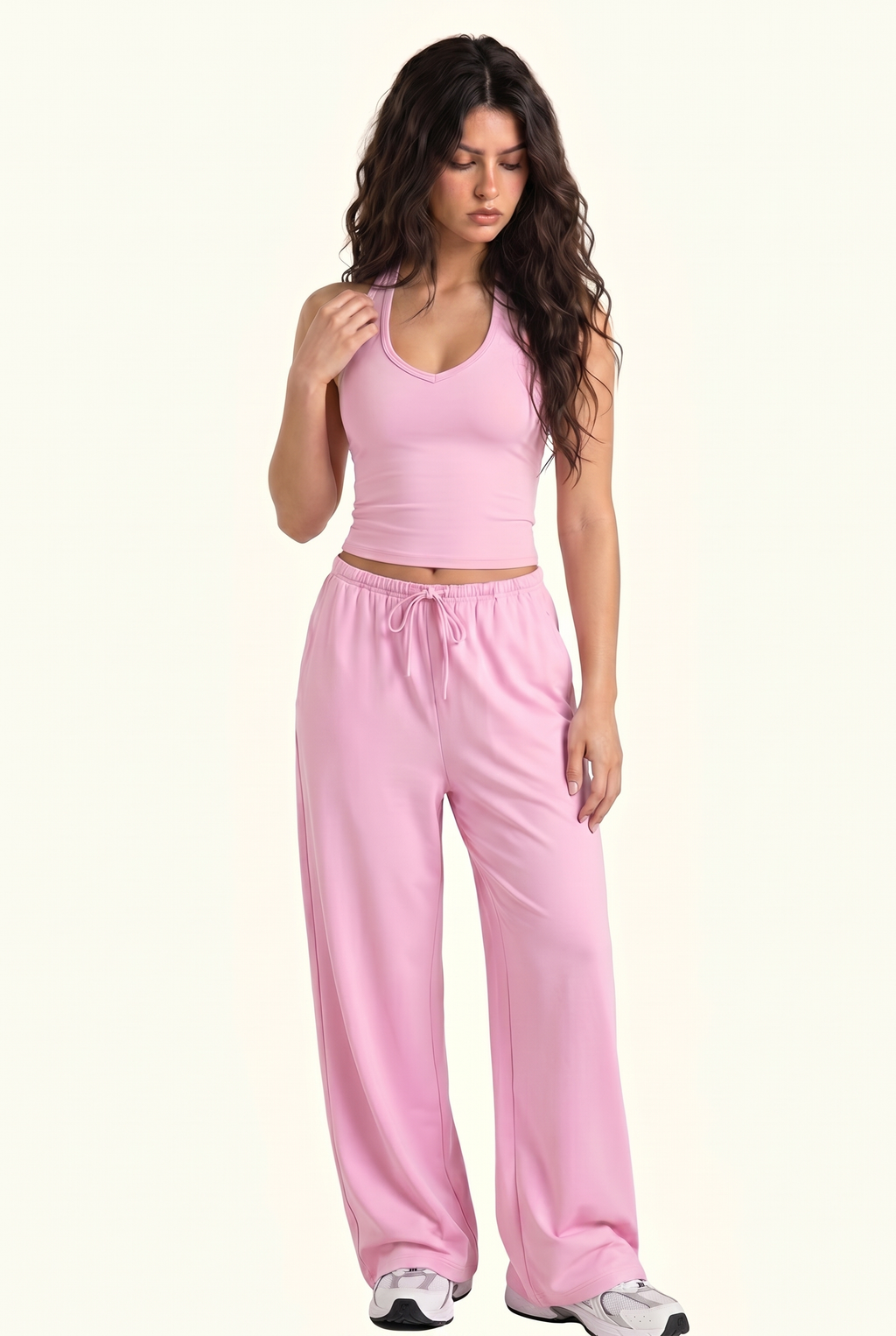 Smooth Fit Tank & Wide Leg Lounge Pant Matching Set