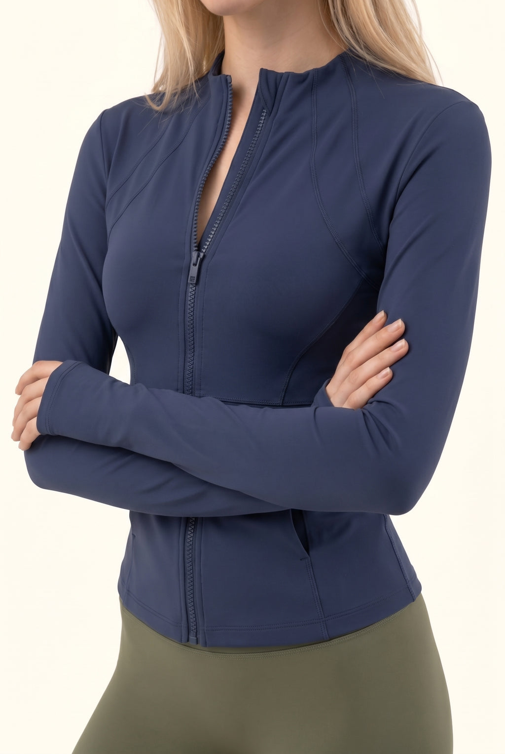 Sculpt Seam Zip Front Studio Jacket