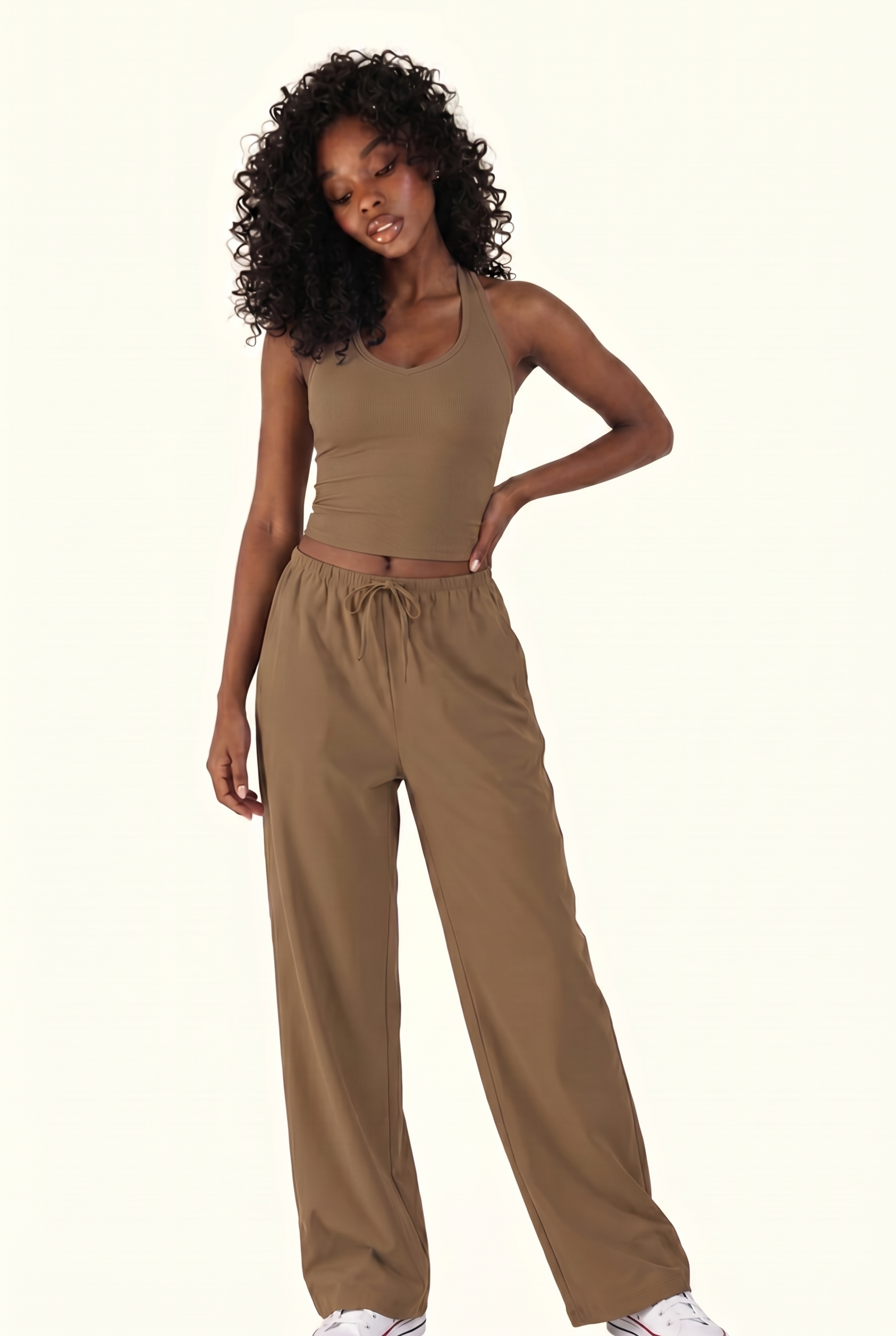 Smooth Fit Tank & Wide Leg Lounge Pant Matching Set