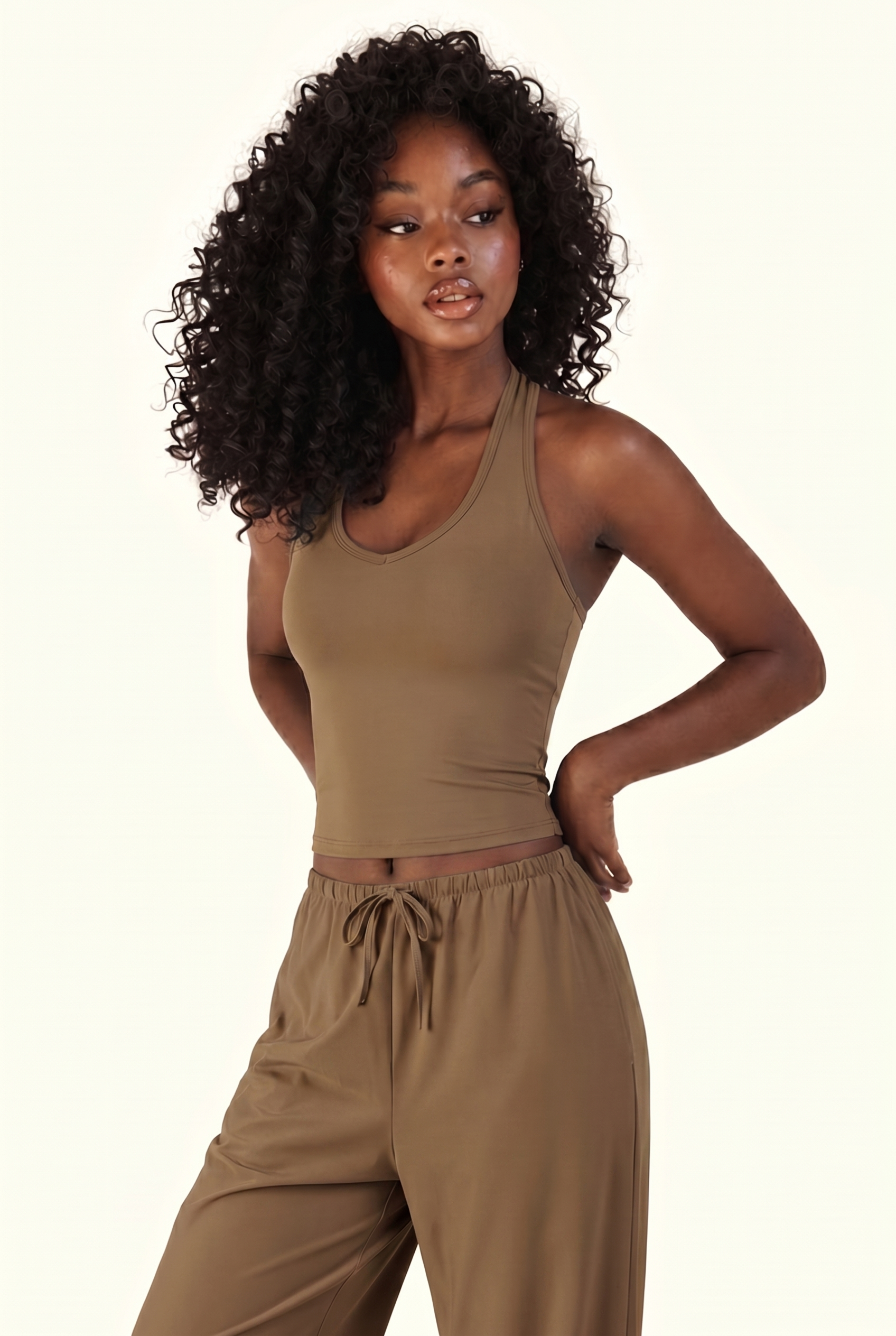 Smooth Fit Tank & Wide Leg Lounge Pant Matching Set