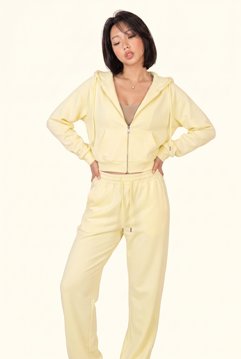Motion Zip Hoodie and Wide Leg Pant Matching Set