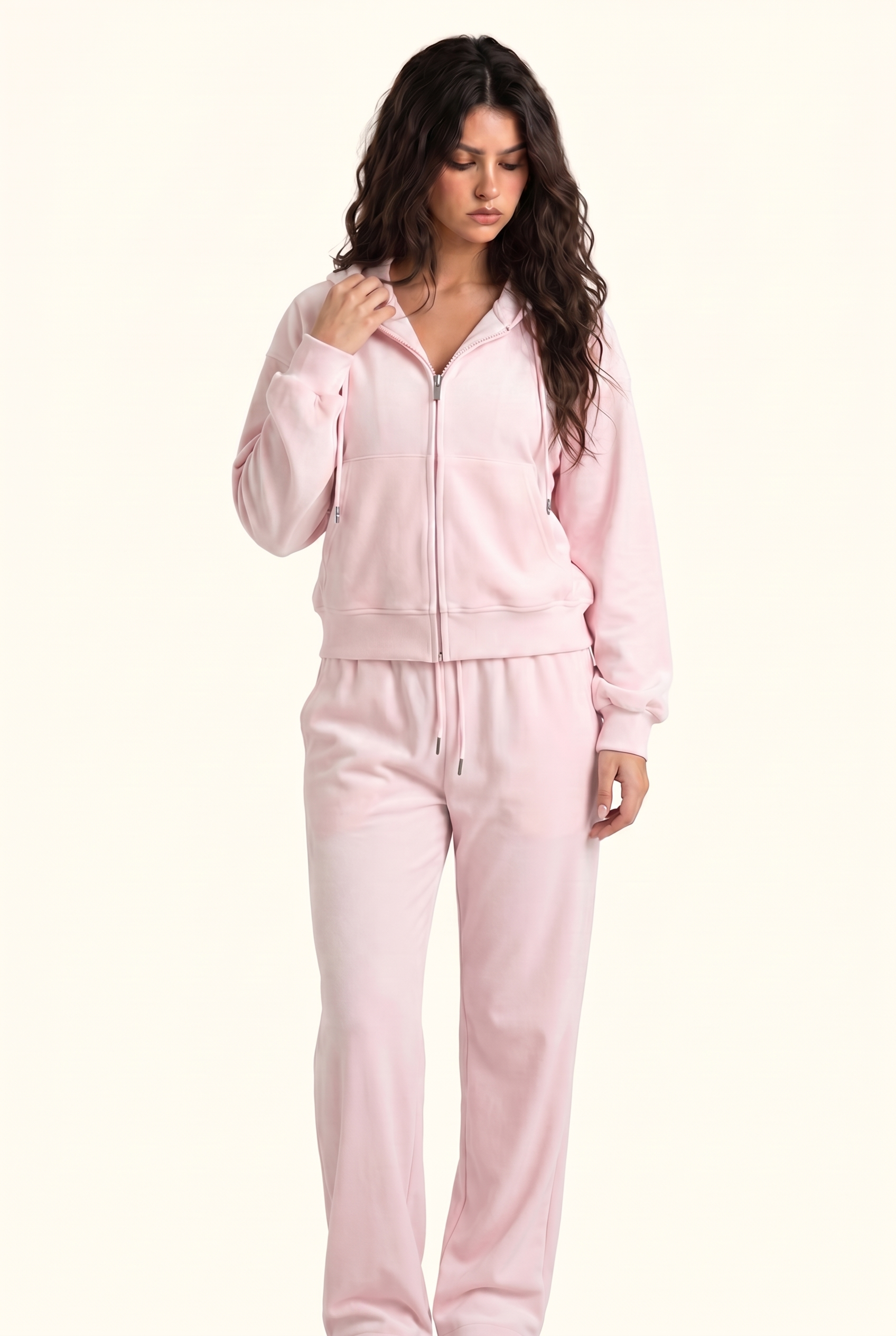 Motion Zip Hoodie and Wide Leg Pant Matching Set