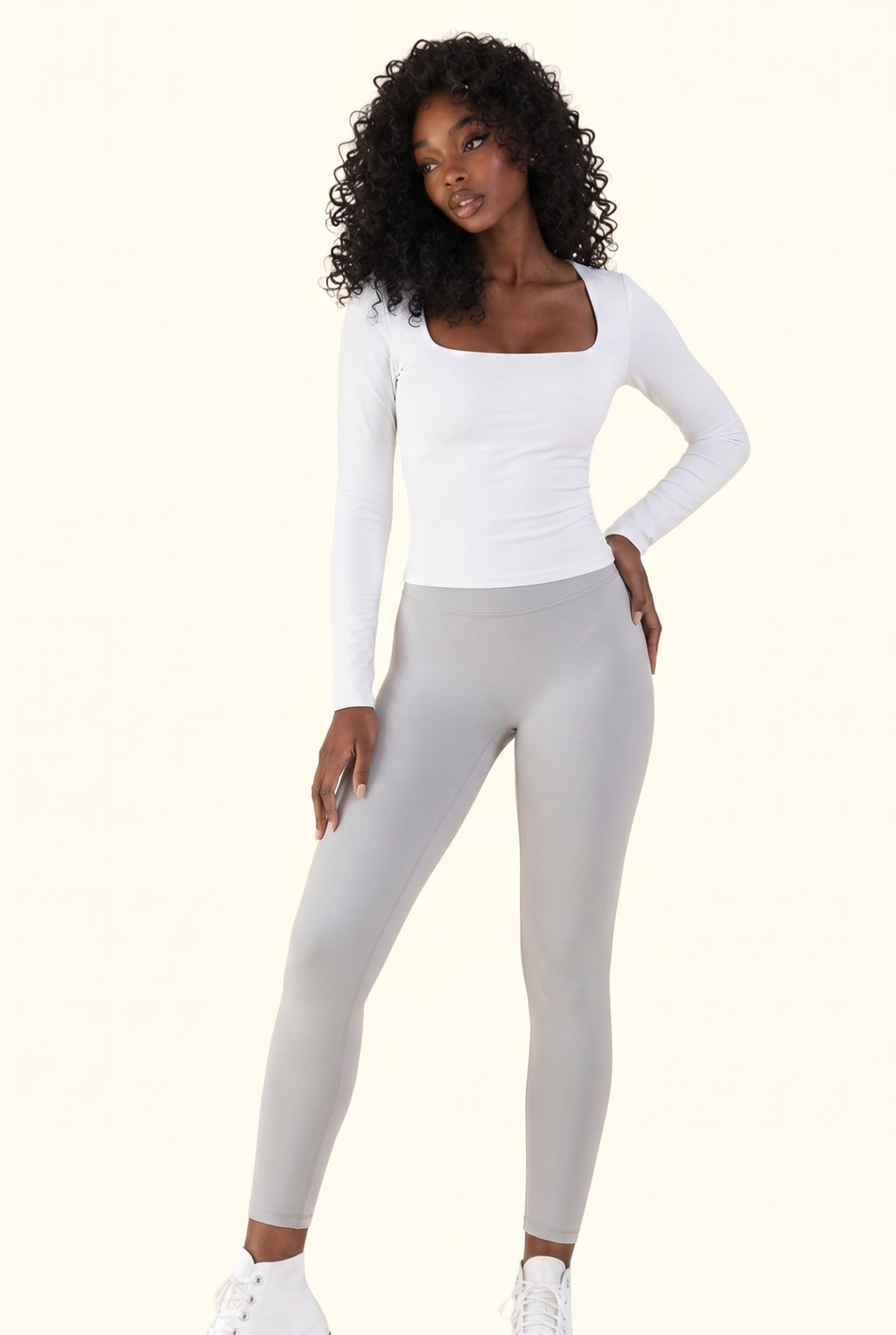 Sculpt  Square Neck Long Sleeve Training Top