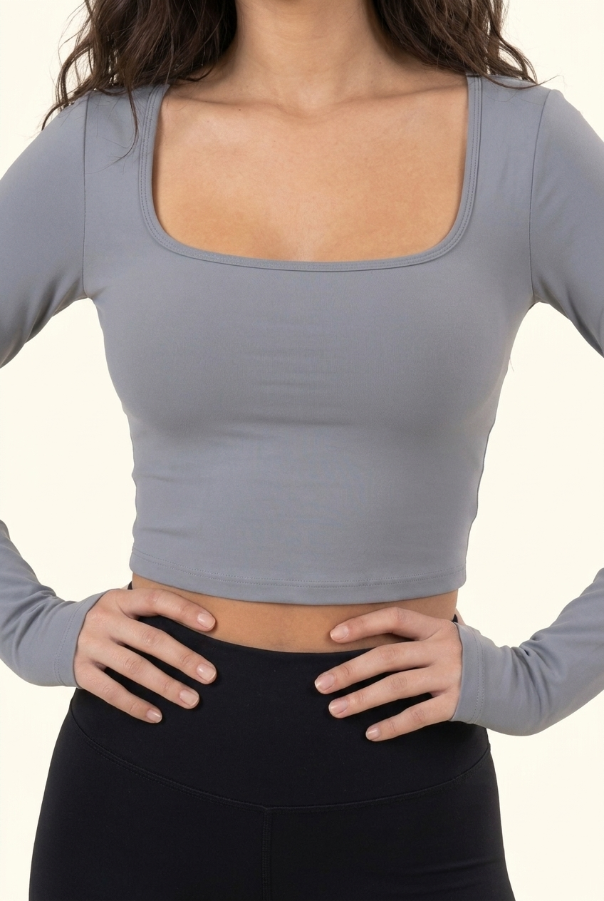 Sculpt  Square Neck Long Sleeve Training Top