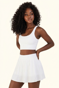 Luxe Square Neck Tennis Pleated Matching Set