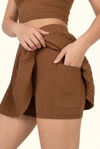 Luxe Square Neck Tennis Pleated Matching Set