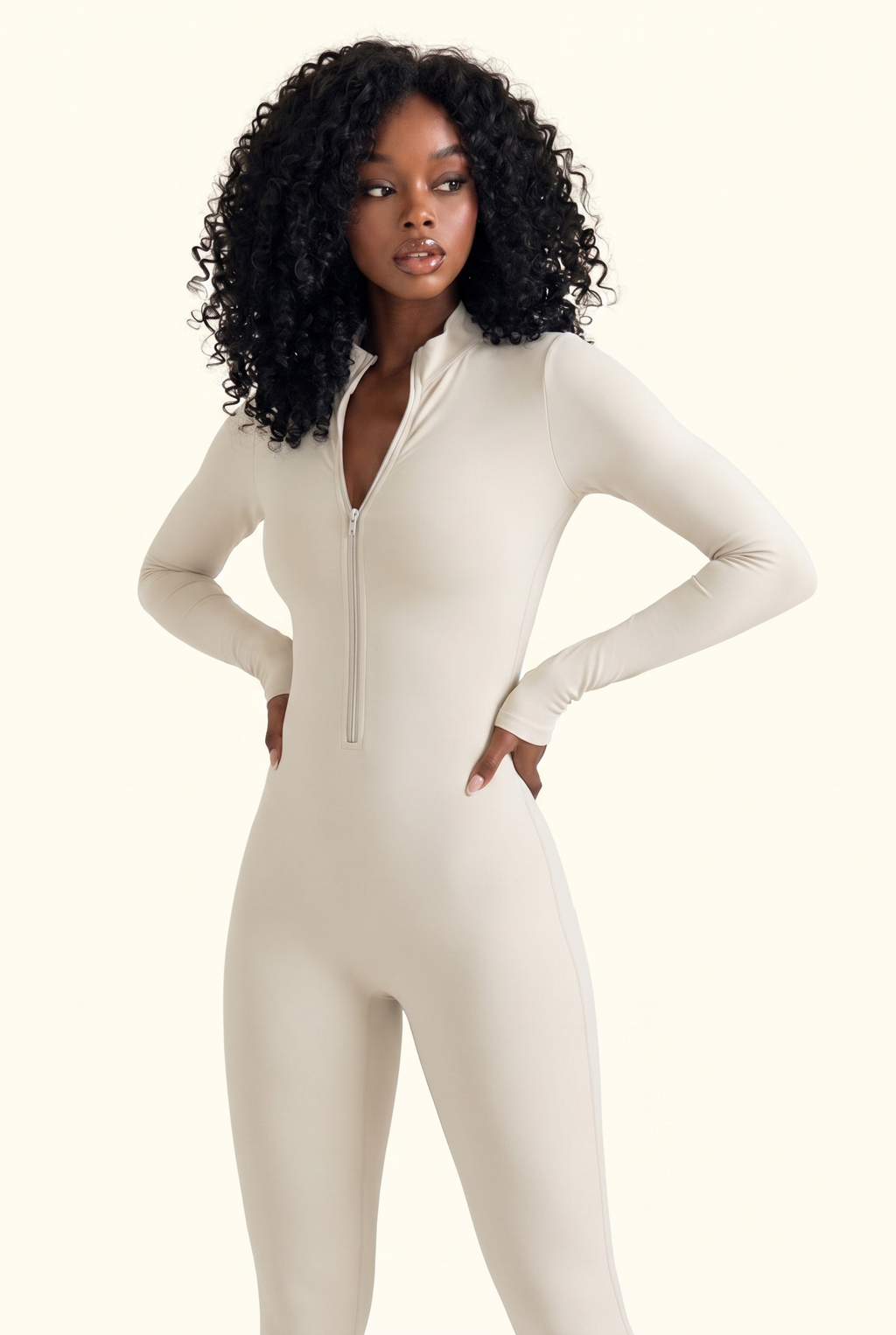 Sleek Contour Half-Zip Long Sleeve Active Onesie