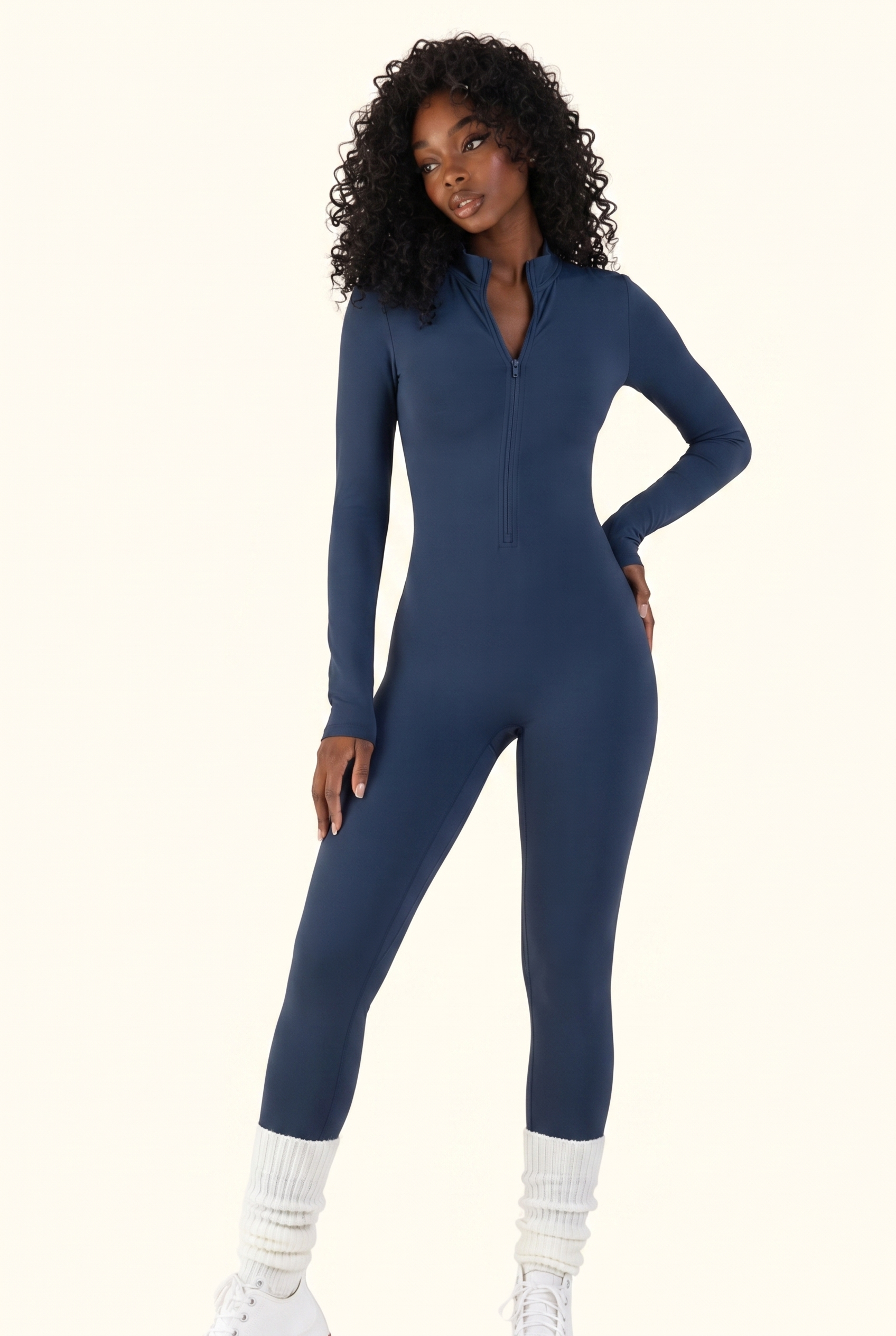 Sleek Contour Half-Zip Long Sleeve Active Onesie