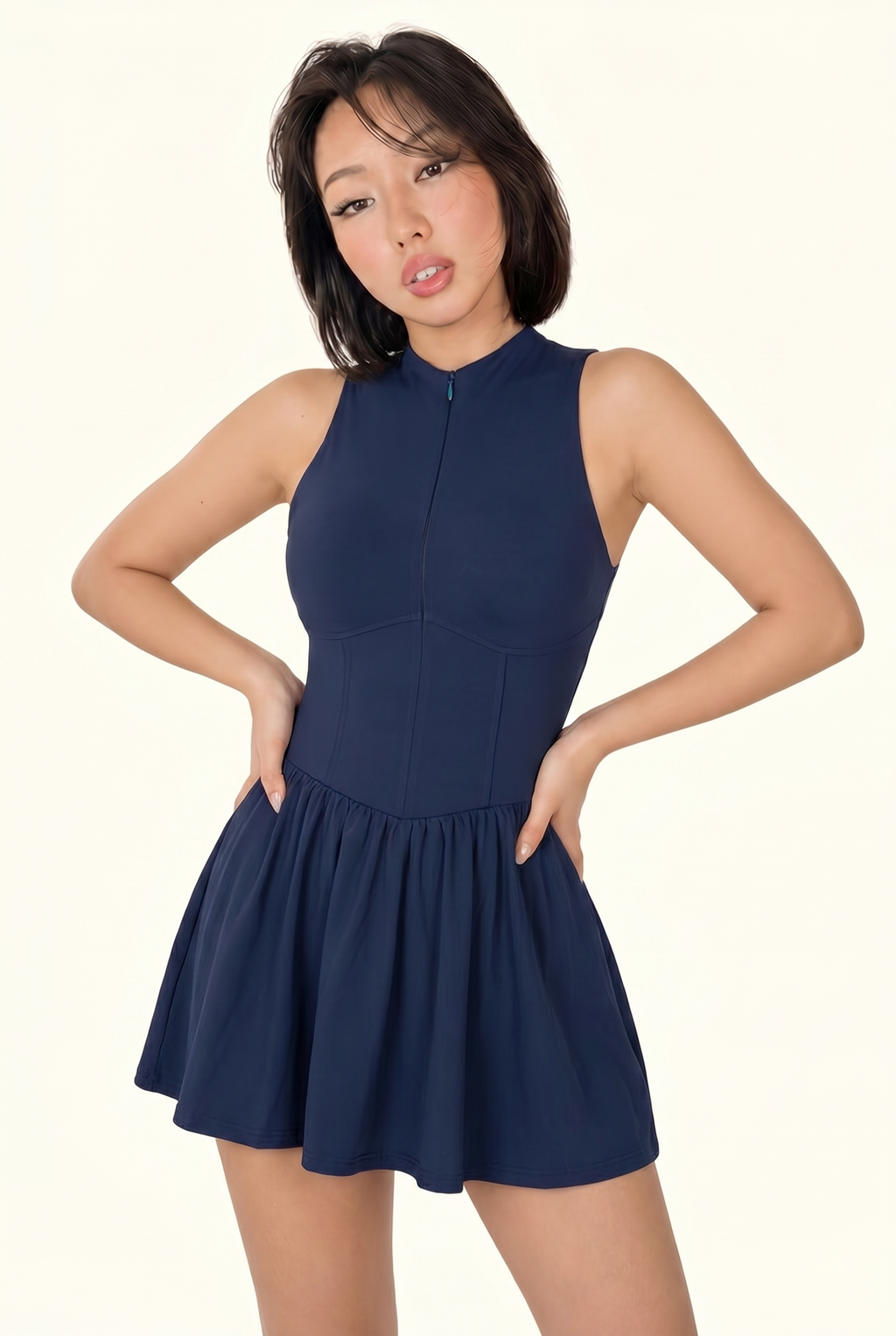 Zip Front Sculpt Fit Studio Active Dress