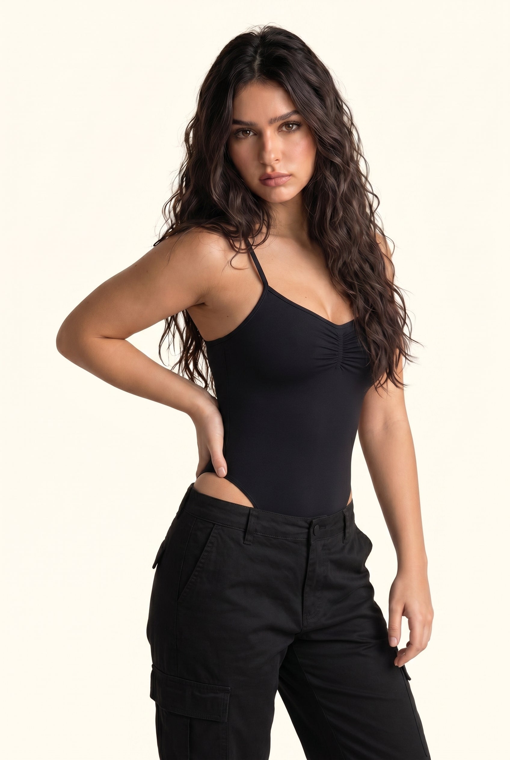 Skinny Ruched Front Studio Bodysuit