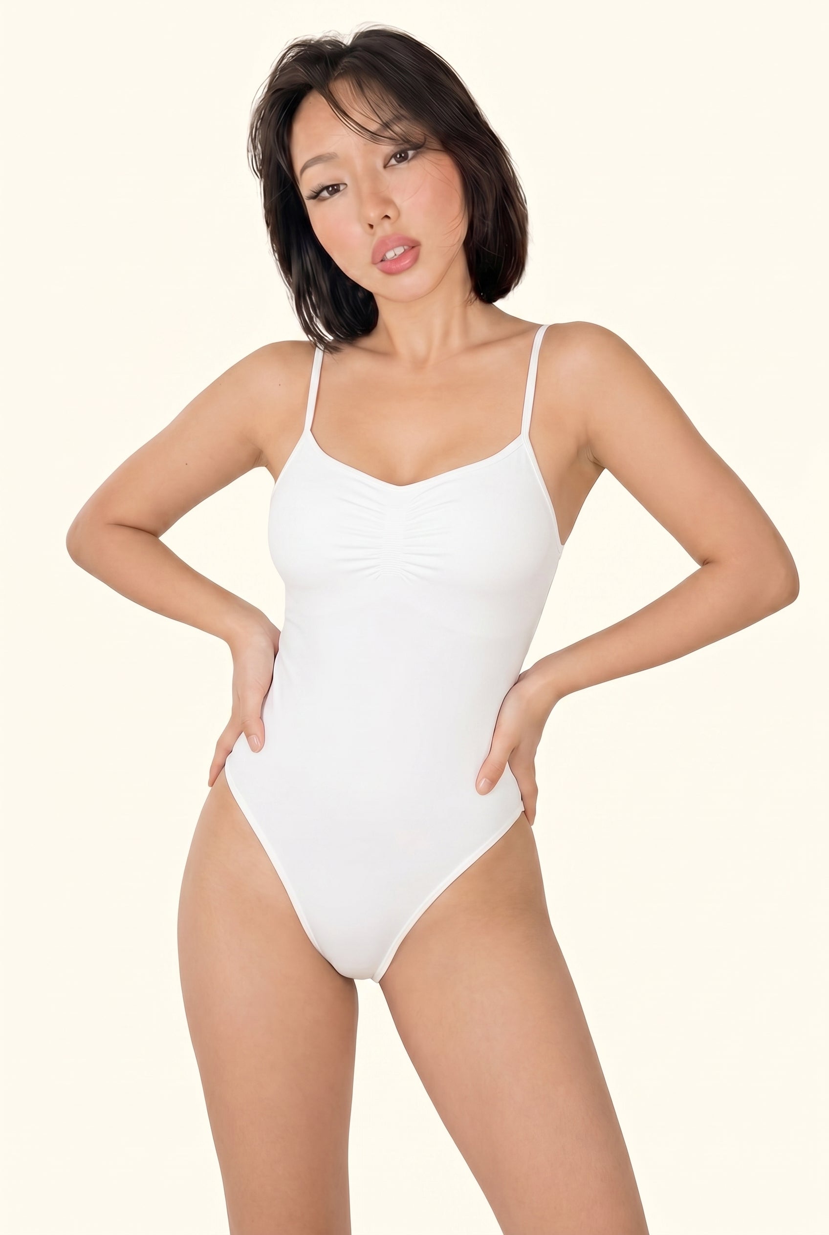 Skinny Ruched Front Studio Bodysuit