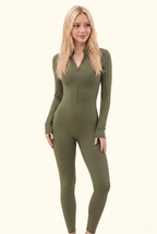 Sleek Contour Half-Zip Long Sleeve Active Onesie