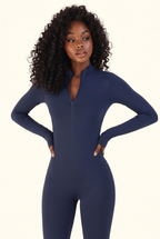 Sleek Contour Half-Zip Long Sleeve Active Onesie