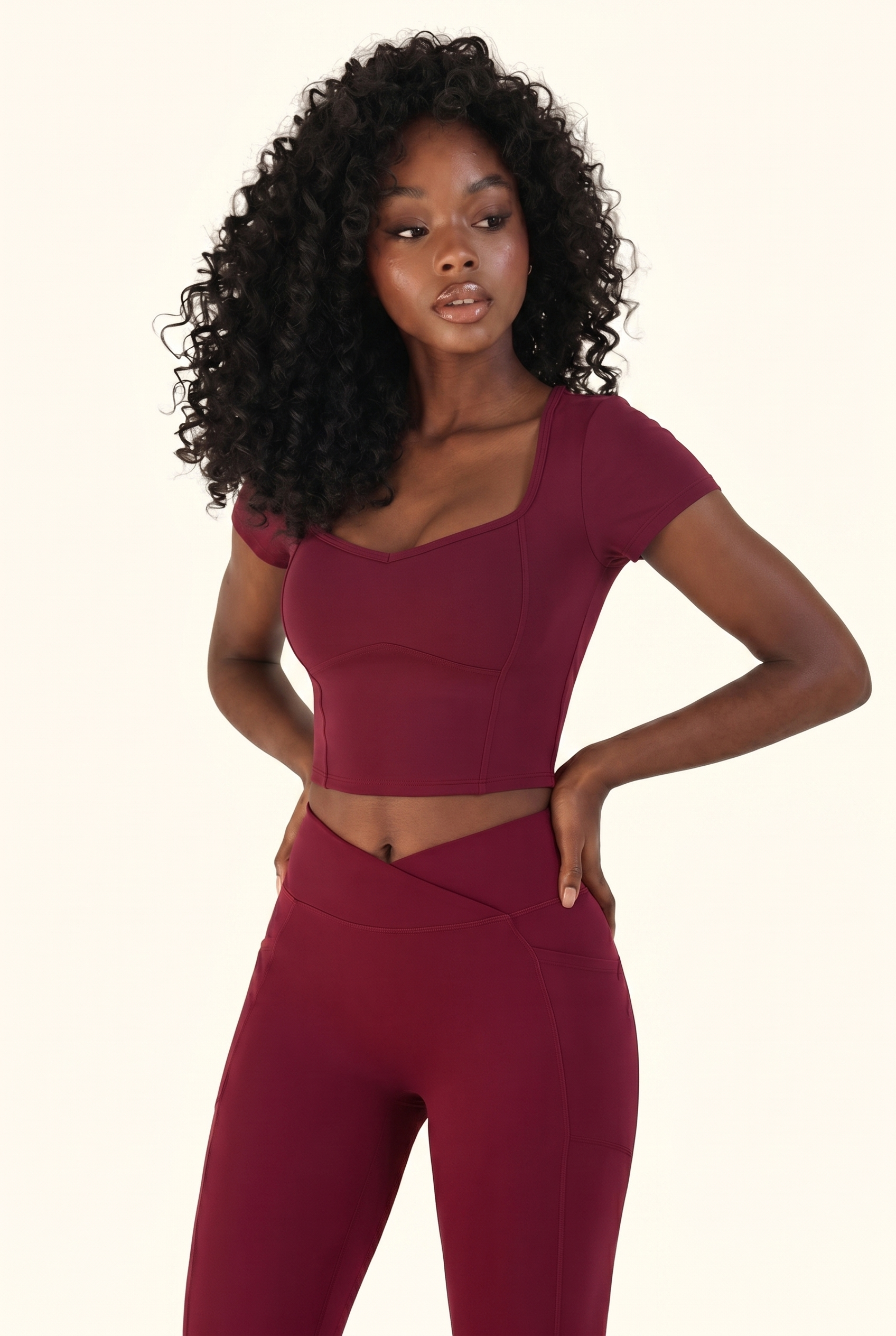 Cap Sleeve Top and Flare Legging Matching Set