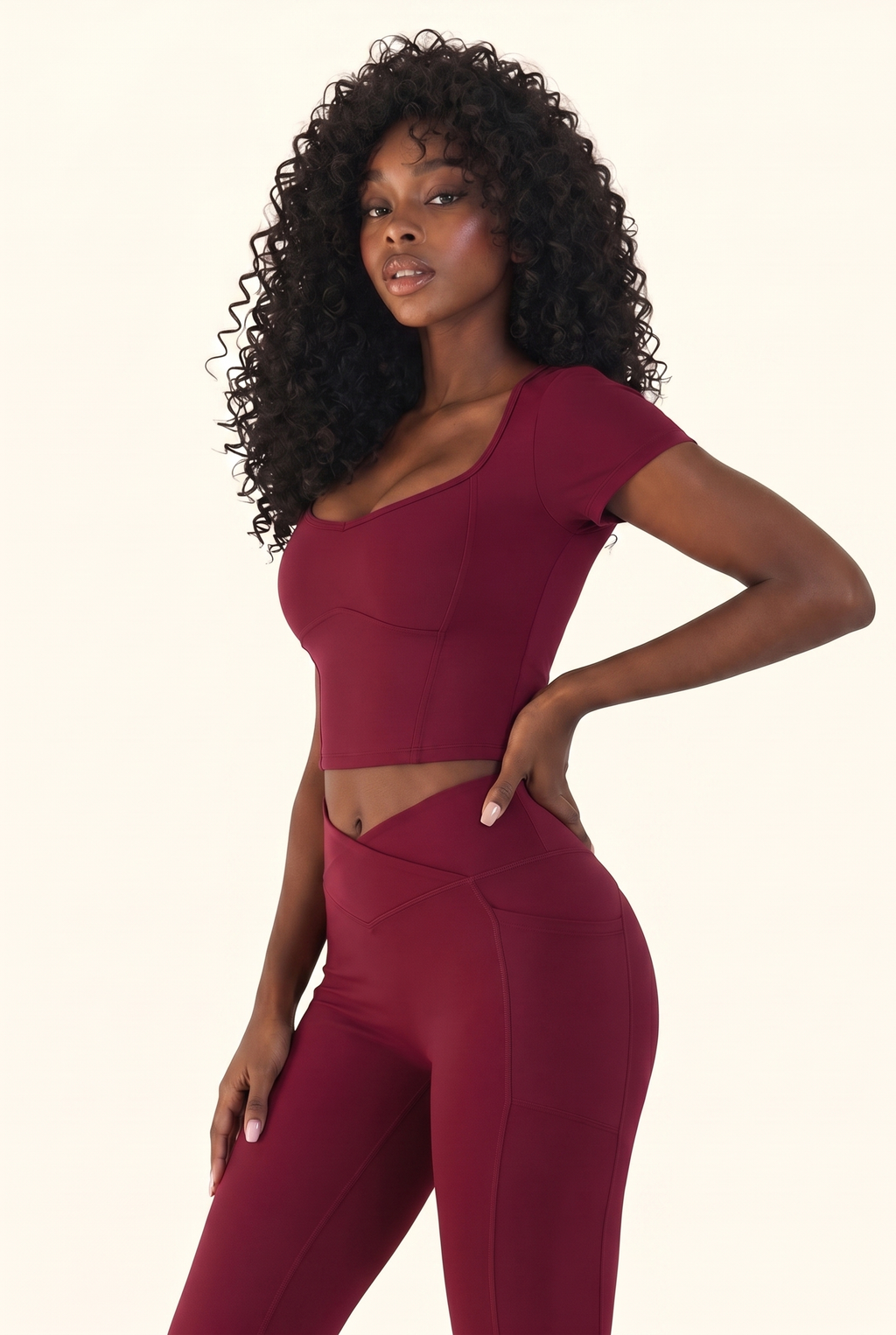 Cap Sleeve Top and Flare Legging Matching Set