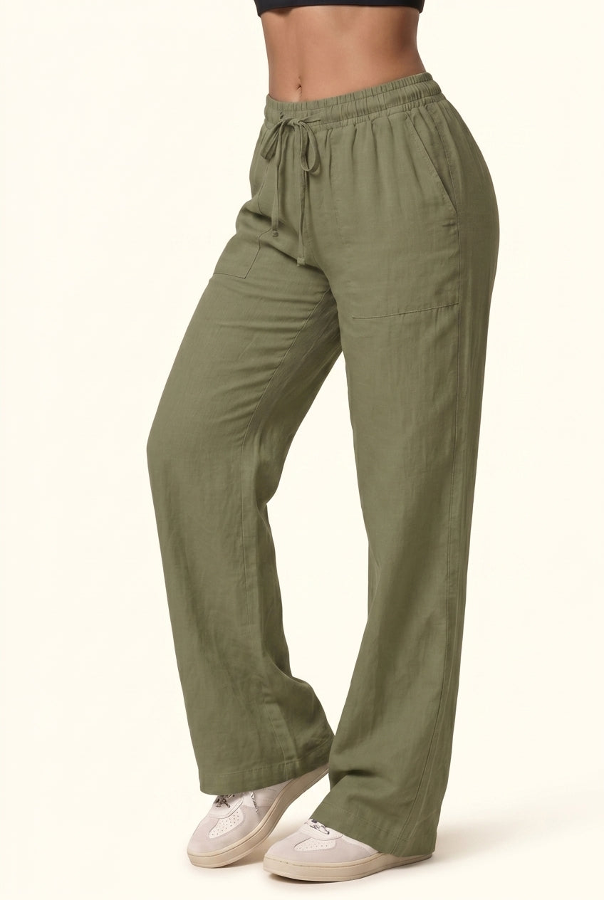 Luxe Woven Wide Leg Drawstring Pant