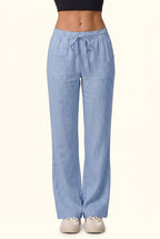 Luxe Woven Wide Leg Drawstring Pant