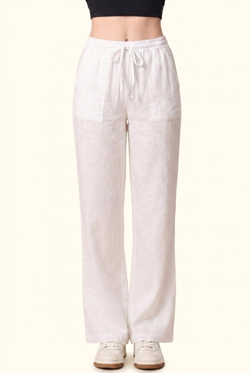 Luxe Woven Wide Leg Drawstring Pant