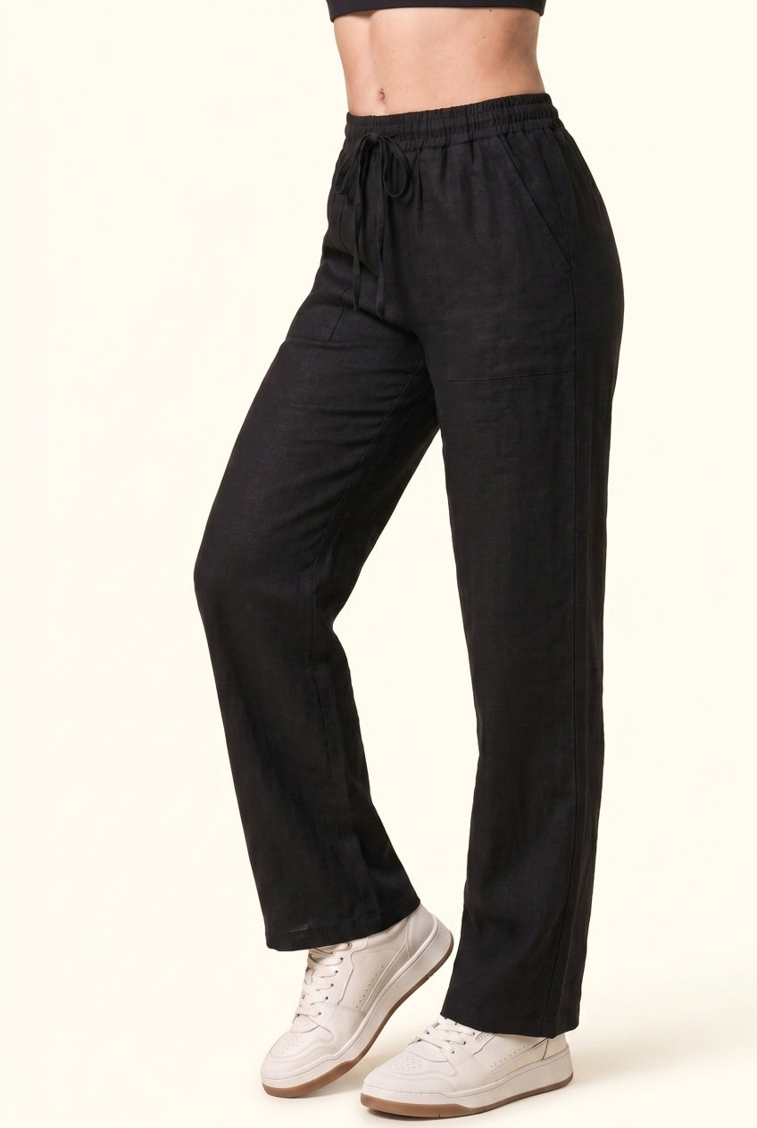 Luxe Woven Wide Leg Drawstring Pant