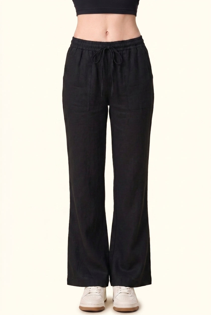 Luxe Woven Wide Leg Drawstring Pant