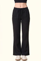 Luxe Woven Wide Leg Drawstring Pant