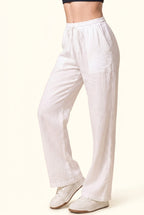 Luxe Woven Wide Leg Drawstring Pant