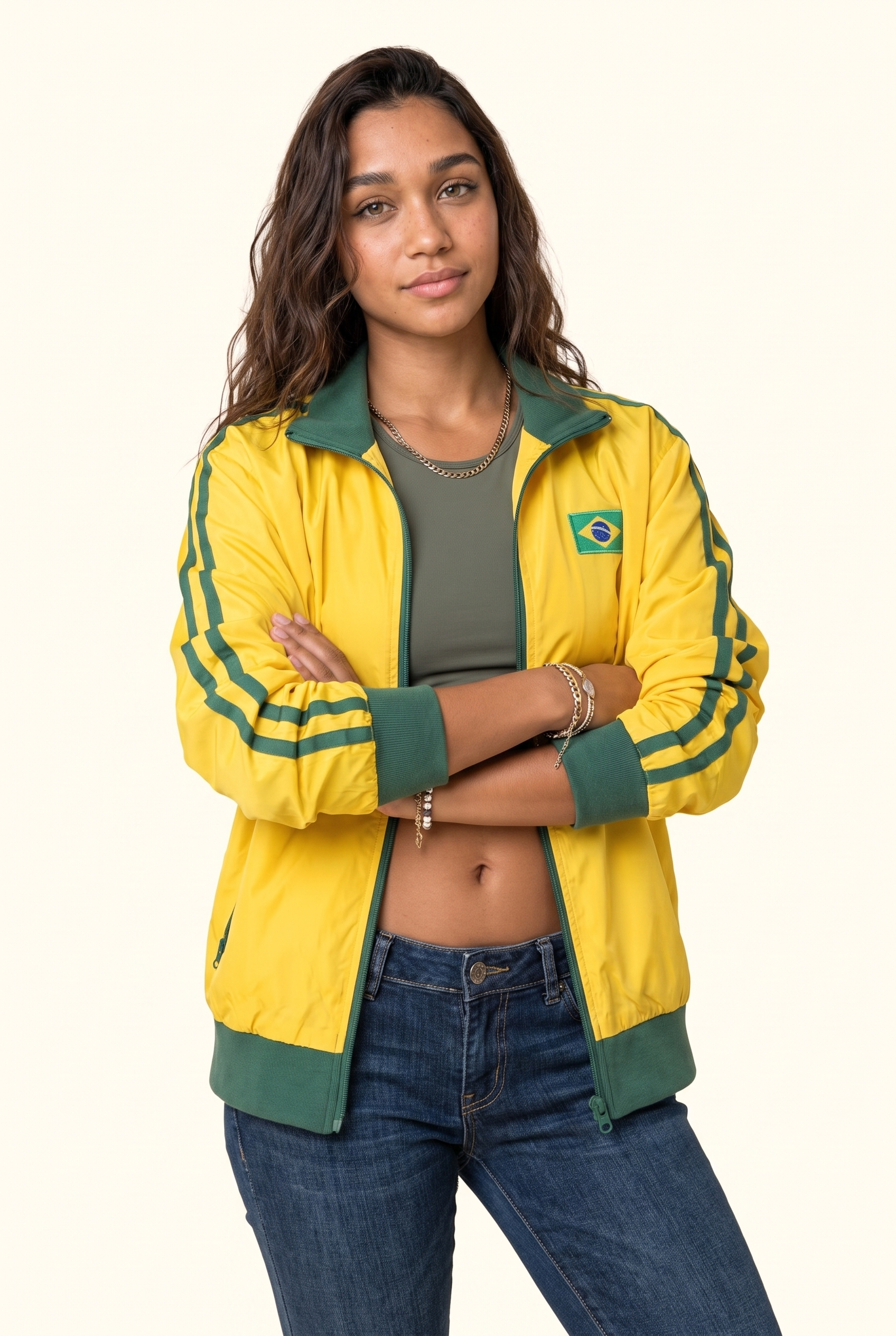 Brazilian Stripe Zip Track Jacket