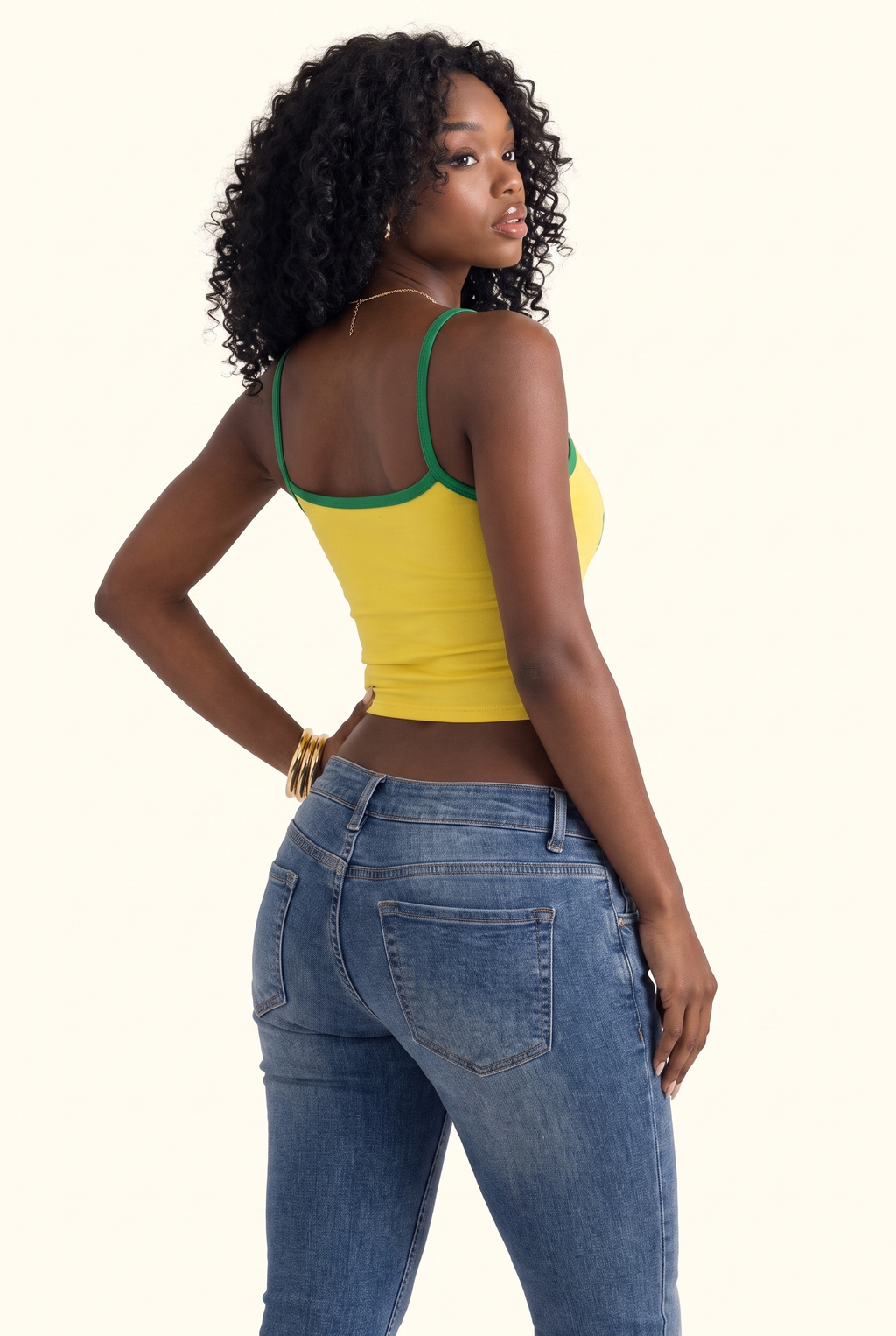 Brazil Graphic Contrast Trim Cami Top