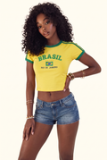 Brazil Rio Graphic Contrast Trim Baby Tee