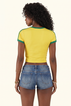 Brazil Rio Graphic Contrast Trim Baby Tee