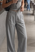 Pantalón de pernera ancha fluido de talle alto